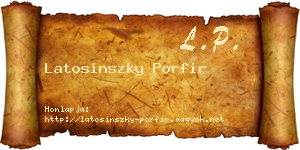 Latosinszky Porfir névjegykártya